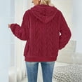 thumbnail image 4 of Stichou Plus Size Fleece Jackets for Women Zip Up Sherpa Sweatshirt Breathable Coats Loose Fit Jackets Trendy Tops Hoodies Fashion Outfits Wine M, 4 of 4