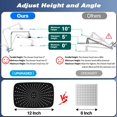 thumbnail image 4 of 12" Rain Shower Head with Handheld Spray 4 Settings High Pressure Shower Head Rainfall Showerhead with Handheld Sprayer + 12" Shower Head Extension Arm,79" Shower Hose, 12" x 8" Rectangle Shower Heads, 4 of 7