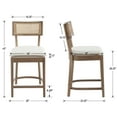 thumbnail image 2 of Dayalane Rattan Back Counter Height Bar Stools, Light Brown Wood + White Sherpa (Set of 2), 2 of 10