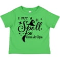 thumbnail image 3 of Inktastic I Put a Spell on Oma and Opa Witch Hat and Broom Boys or Girls Toddler T-Shirt, 3 of 5
