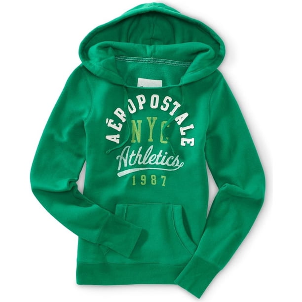 Aeropostale Nyc Athletics Popover Sudadera con capucha para mujer, verde, extragrande Aeropostale Sudadera