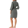 thumbnail image 3 of INSPIRE CHIC Women's Waffle Bathrobe Chenille Soft Kimono Spa & Bath Mid-Length Robes S Grey, 3 of 6