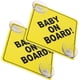 thumbnail image 1 of Señales de advertencia de coche de bebé a bordo, 2 uds., 12x12cm con doble ventosa, pegatina de bebé en coche para ventana de coche, pegatina reutilizable JM MX-0134626FYD, 1 of 5