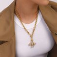 thumbnail image 3 of Faty-T Minimalist Cross Necklace for Petite Women 14K Gold Plated Dainty Faith Birthstone Pendant, 3 of 6