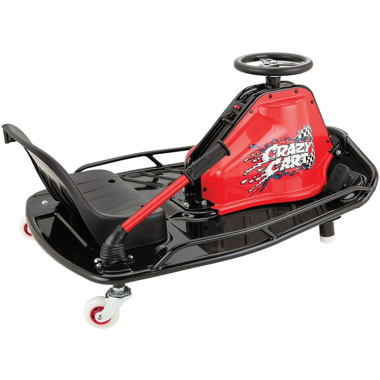 Razor Crazy Cart - 24V Electric Drifting Go Kart - Variable Speed, Up to 12  mph, Drift Bar for Controlled Drifts 