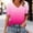 Hot Pink, variant on Short Sleeve Womens Going Out Tops Loose Fitting V Neck T-Shirt Ombre Basic Pullover Womens Summer Shirts L