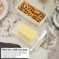 thumbnail image 6 of GUIGUI Butter Dish With Lid for Countertop, Butter Crock With Stainless Steel Multipurpose Butter Knife, Butter Container with Plastic Home Decor Kitchen Gift White 1 Pcs (White), 6 of 6