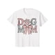 thumbnail image 1 of Dog Mom Graphic Crew-Neck T-Shirt for Women - Casual oversized Tee with Short Sleeves, Pink Bow & Paw Print Design, Perfect for Mother's Day, all Seasons, and Casual attire, 1 of 6