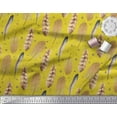 thumbnail image 2 of Soimoi Yellow polyester Crepe Fabric Eagle Feather Printed Craft Fabric by the Yard 42 Inch Wide, 2 of 3