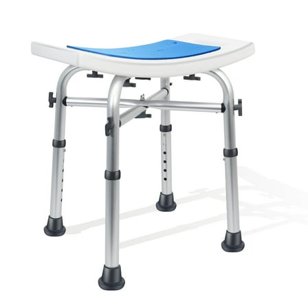 Shower Chair 400lbs Heavy Duty Shower Stool with Padded Bath Seat, Tool-Free Assembly, Height Adjustable Anti-Slip Shower Bench Bathtub Stool Seat for Elderly, Senior, Handicap & Disabled