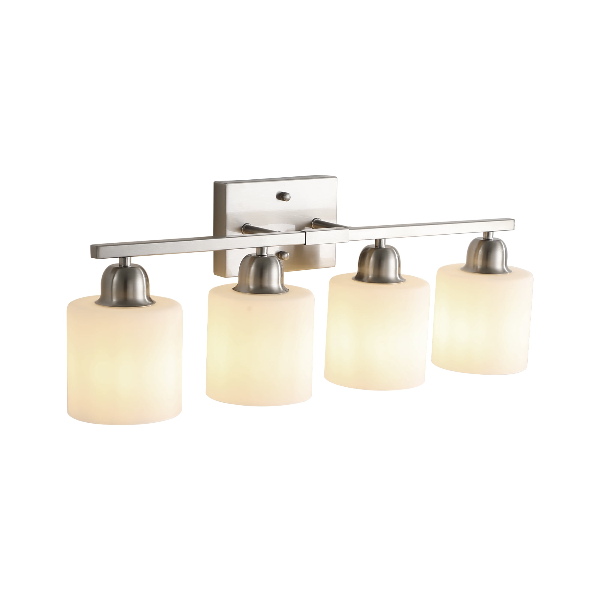 4 Light bathroom lighting fixtures 24.8 inch over mirror&nbsp;Nickel Vanity Lights &nbsp;for Mirror Bedroom/BathroomLiving Room 4* E26 Base Up and Down Reversible Mounting