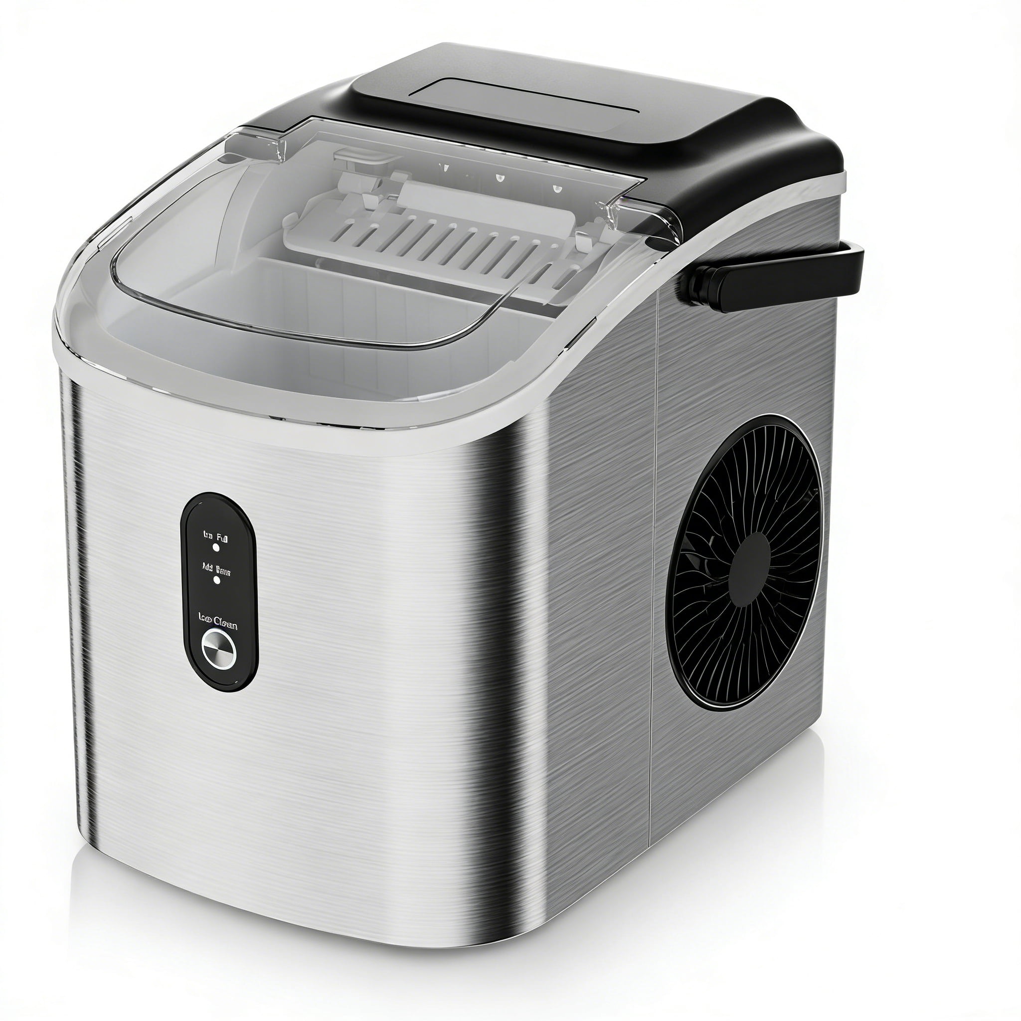 EUHOMY Countertop Ice Maker 26 lbs/Day Portable Self-Cleaning, 9 Bullet Ice in 6 Min, Silver