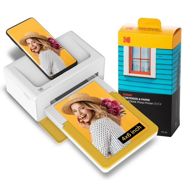Kodak Dock Plus Instant Photo Printer (PD460Y) + 80 Sheets Bundle