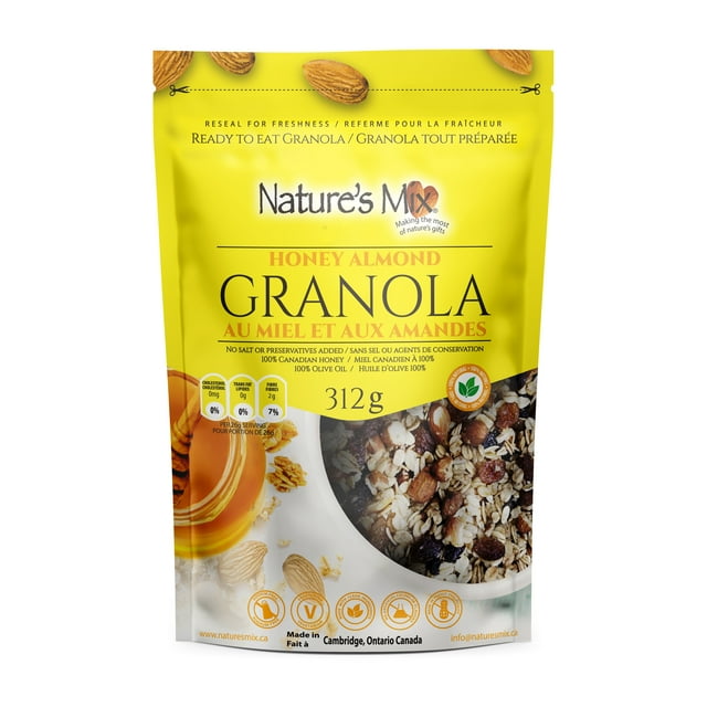 Nature's Mix Granola aux Amandes au Miel, Sac Refermable, 312 g