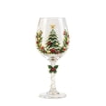 thumbnail image 2 of Hand-Painted Christmas Wine Glasses – Crystal Goblets with Tree Snowflake Design for Holiday, 2 of 6