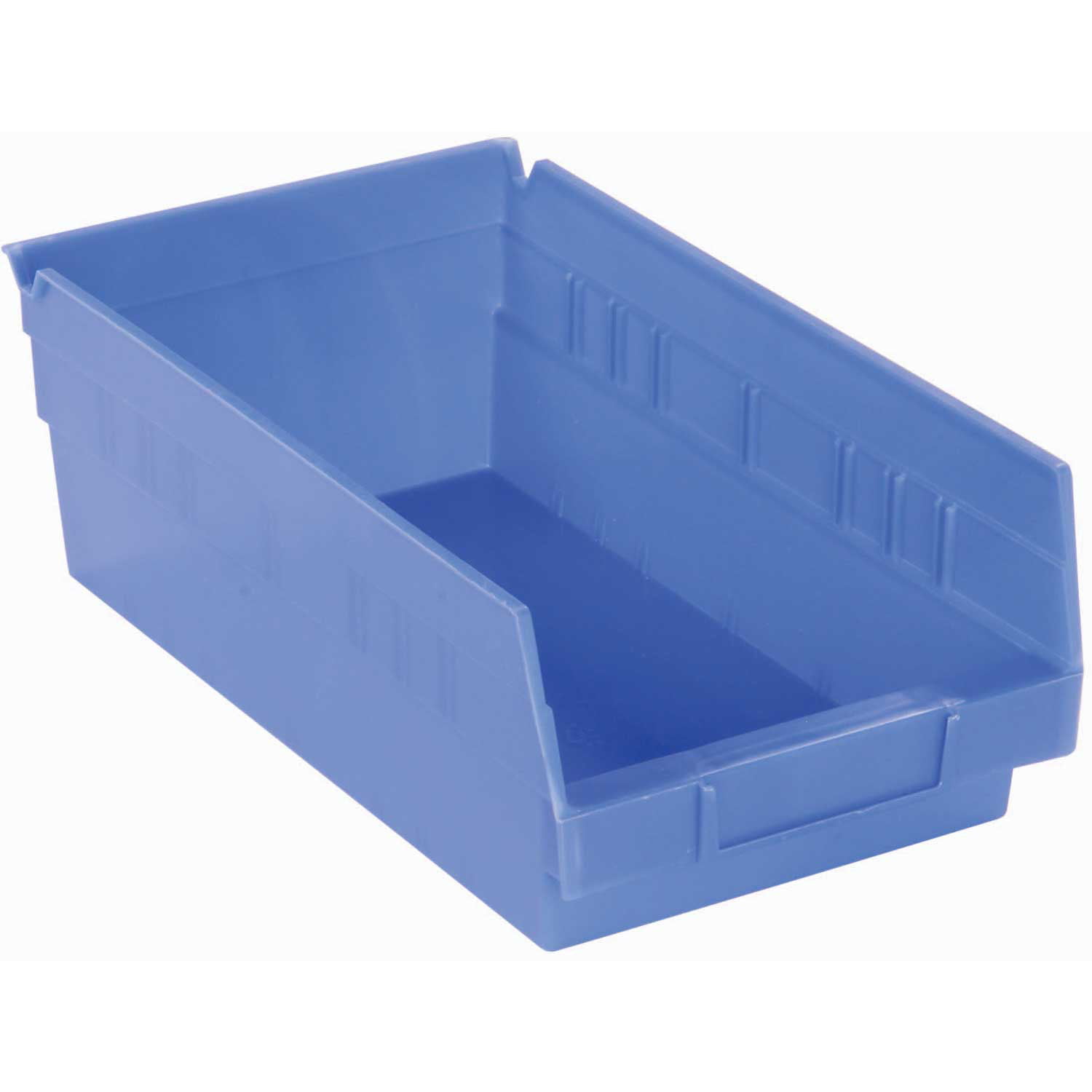 Plastic Shelf Bin Nestable 4-1/8"W x 23-5/8" D x 4"H Blue Lot of 12 
