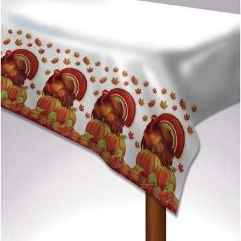 

PMU Thanksgiving Turkey Table Cover 54 Inch x 108 Inch Pkg/3