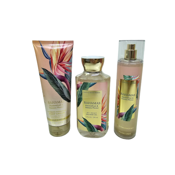Bath and Body Works Bahamas Passionfruit & Banana Flower Set of 3