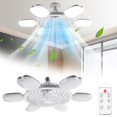 thumbnail image 1 of Feltree Dimmable LED Ceiling Fan Light with Remote Control, Bladeless Design for Kitchen Living Room Dormitory, Quiet 6-Speed Operation Easy Install E27 Socket, 1 of 8