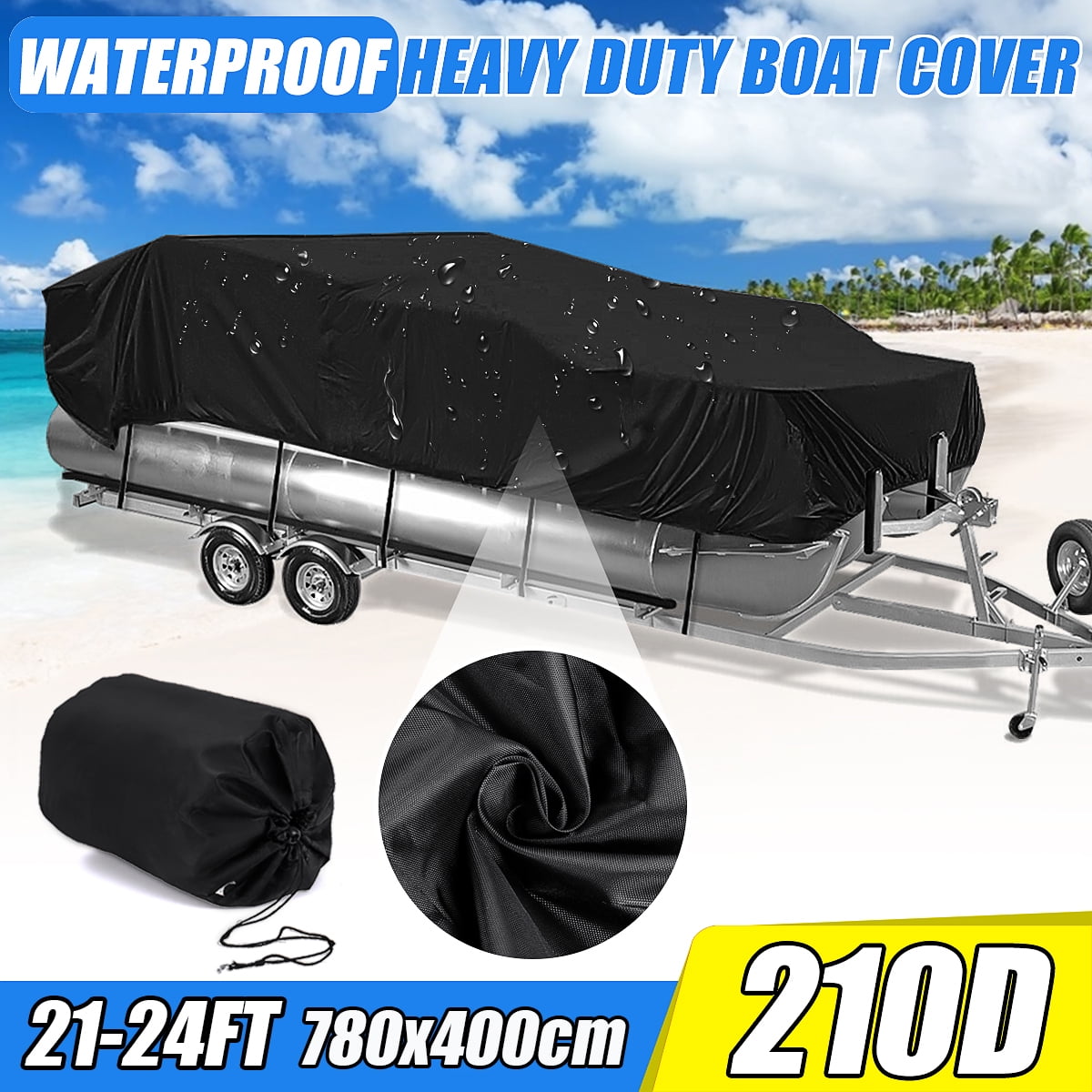 Details about   17-20Ft 21-24Ft Heavy Duty 210D Waterproof Pontoon Boat Cover Fish SKI show original title 