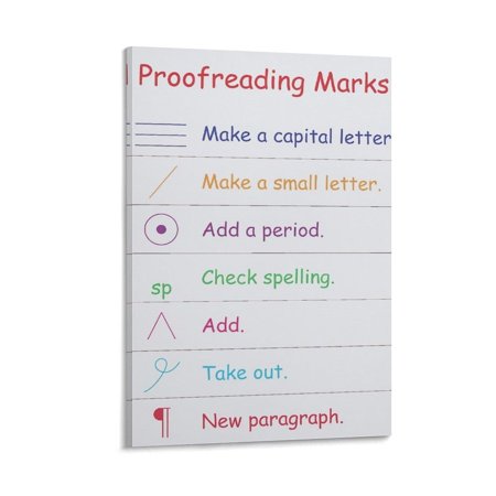 Proofreading Marks Chart Educational Poster Canvas Poster Bedroom Decor Sports Landscape Office Room Decor Gift