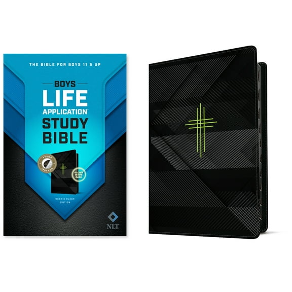 NLT Boys Life Application Study Bible, Tutone (Leatherlike, Neon/Black, Indexed), (Hardcover)