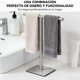 thumbnail image 3 of 2PCS Soporte para Toallas de Mano, Toallero Vertical en Forma de T, Toallero de Acero Inoxidable, Estilo Minimalista, Adecuado para Encimeras de Baño, Cocina y Tocador (Plata), 3 of 4