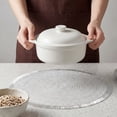 thumbnail image 4 of REGALWOVEN Set of 6 Round Woven Placemats, Farmhouse Placemats with Tassel for Dining Table Decor Indoor Outdoor Washable Kitchen Table Mat Silver 15x15inch, 4 of 6