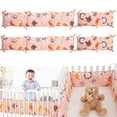 thumbnail image 1 of Juego De Almohadillas Protectoras 4 En 1 Para Cuna, Forro De Algodón Para Cuna, Juego De Ropa De Cama Para Niños Y Niñas, Forro Protector Seguro Para Cuna, 4 Lados, 1 of 8