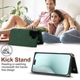 thumbnail image 4 of Dteck Flip Leather Wallet Case for iPhone 16 Plus 5G, Crossbody Wallet Phone Case with Credit Card Holder Strap Lanyard, Women Girl Purse Kickstand, Green, 4 of 7
