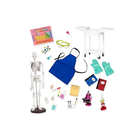 Science Lab System - Schoolroom Science Lab with Skeleton & Microscope!, Doll science accessory set is perfect for your budding scientist By Our Generation