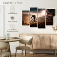thumbnail image 5 of Elephant Stock Sunset Mountain Biking Wall Art - Horizontal Multi Panel Canvas - Living Room Wall Decor - Sports Multi Panel - Black And Gray Decor - 75" x 48", 5 of 8