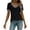Black-womens tops, variant on FNFYFH V Neck Shirt for Women Summer Short Sleeve T Shirts Soft Color Block Ringer Tee