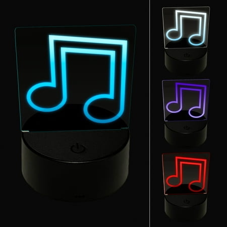 

Music Eighth Notes Outline LED Night Light Sign 3D Illusion Desk Nightstand Lamp