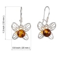 thumbnail image 3 of Sterling Silver and Baltic Honey Amber Kidney Hook  Earrings Lady Butterfly, 3 of 6