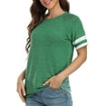 thumbnail image 3 of HTOOQ T-shirts à Manches Courtes Col Rond pour Femmes T-shirts à Manches Courtes T-shirts à Rayures Tuniques, 3 of 5