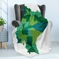 thumbnail image 4 of Ecuador Soft Flannel Fleece Throw Blanket, Political Map in Green Tones Cartographic Illustration Latin America Country, Cozy Plush for Indoor and Outdoor Use, 70" x 90", Multicolor, by Ambesonne, 4 of 5