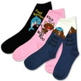 thumbnail image 2 of TeeHee Get Well Soon Signature Cotton Crew Socks for Women 3-Pack (Cat and Dog Dolphin), 2 of 5