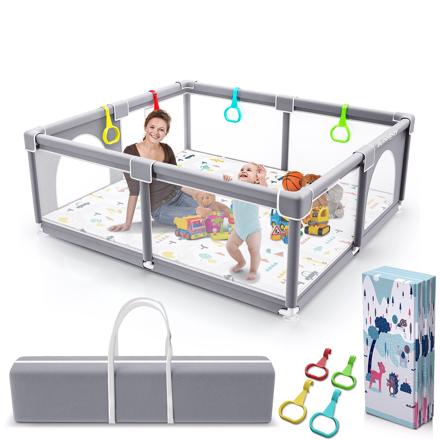 Baby Playpen, Bubblbay 71x59" Extra Large Playpen for Toddlers Portable