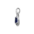 thumbnail image 2 of 4/5 Carat (Ctw) Dark Blue Sapphire Drop Pendant Necklace with Diamonds 1/10 Carat (Ctw) in 14K White Gold for Women, 2 of 6