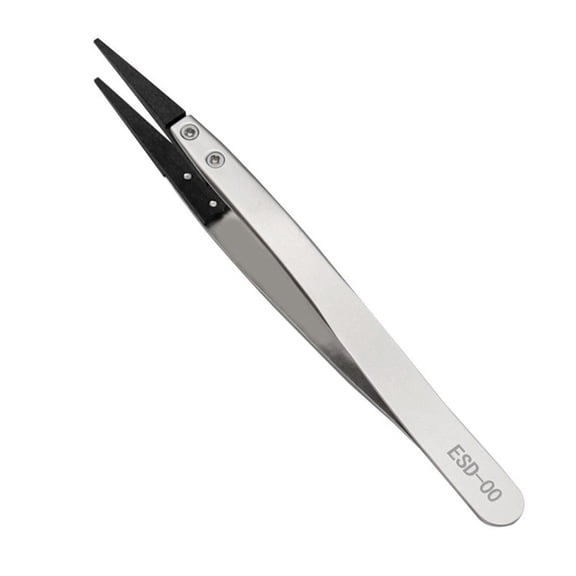 Anti-Static Tweezers Industrial Tweezers Replaceable Stable Clamping Metal Industrial Maintenance Durable High Quality Esd-00 Fangkenuo