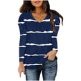 thumbnail image 3 of Tops de manga de pétalo para mujer, cuello en V, camisas de manga larga, camiseta informal suelta Fridja ghj987+2085, 3 of 6