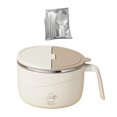 thumbnail image 1 of Tazón para sopa con tapa, accesorio de cocina, recipiente redondo para alimentos, plato para ramen con tapa. beige, 1 of 9