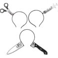 thumbnail image 1 of Halloween Kostm Accessoire Set 3 Stck Horror Haarreif Schere Messer Syringe Im Kopf Stirnbnder Fr Erwachsene Damen Mdchen Herren Kinder Halloween Part, 1 of 5
