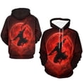 thumbnail image 4 of LAOLIUSN Men’s All-Over Print Ninja Hoodie – 3D Moon Warrior Graphic Pullover Sweatshirt, Stretch Fabric S–4XL, 4 of 7