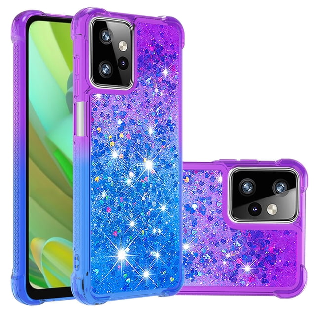 Funda para Motorola Moto G Power 2023 Transparente con Brillos Carcasa Protectora Antigolpes con Glitter Brillante
