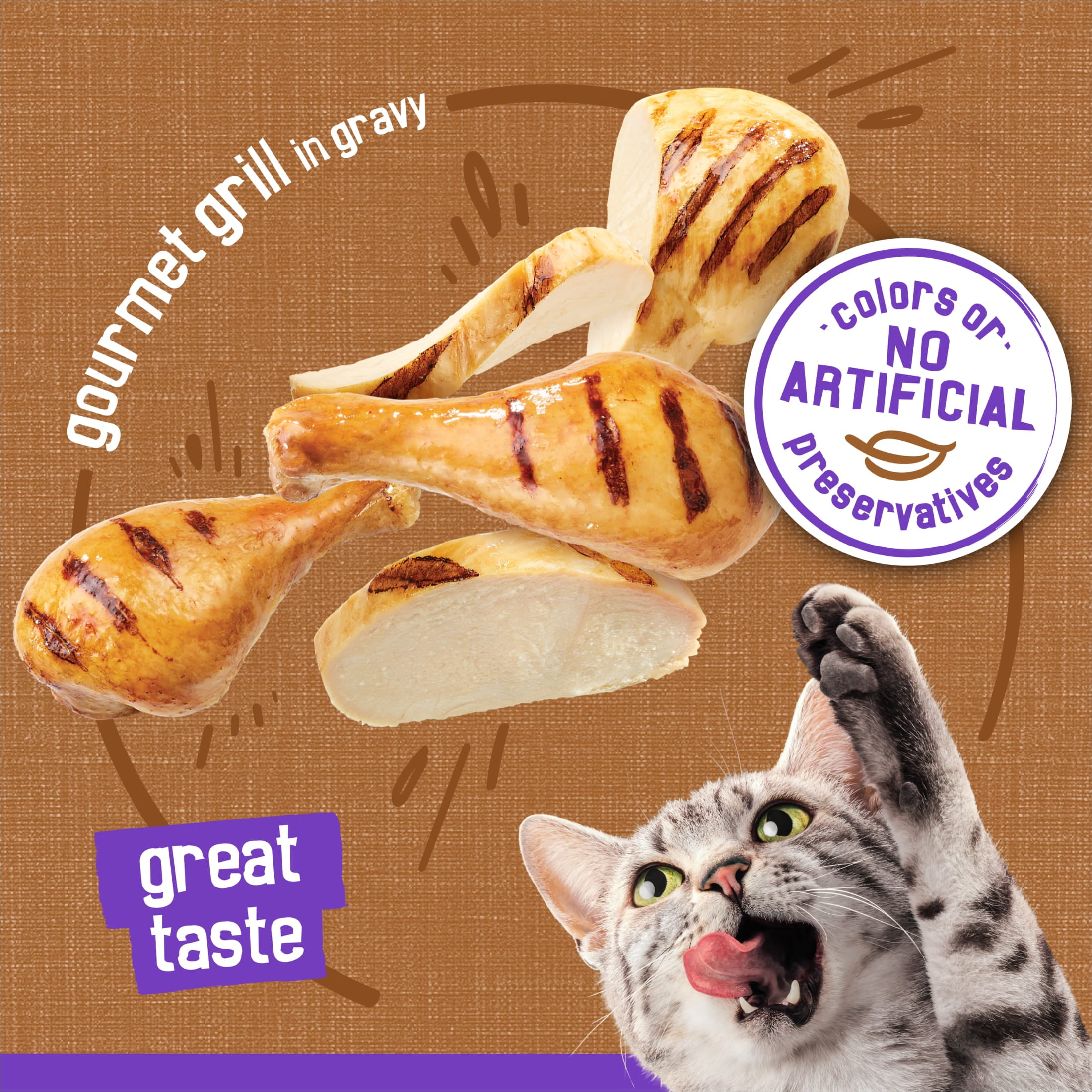 Purina Friskies, Meaty Bits Gourmet Grill in Gravy, Wet Cat Food, 5.5 oz Can