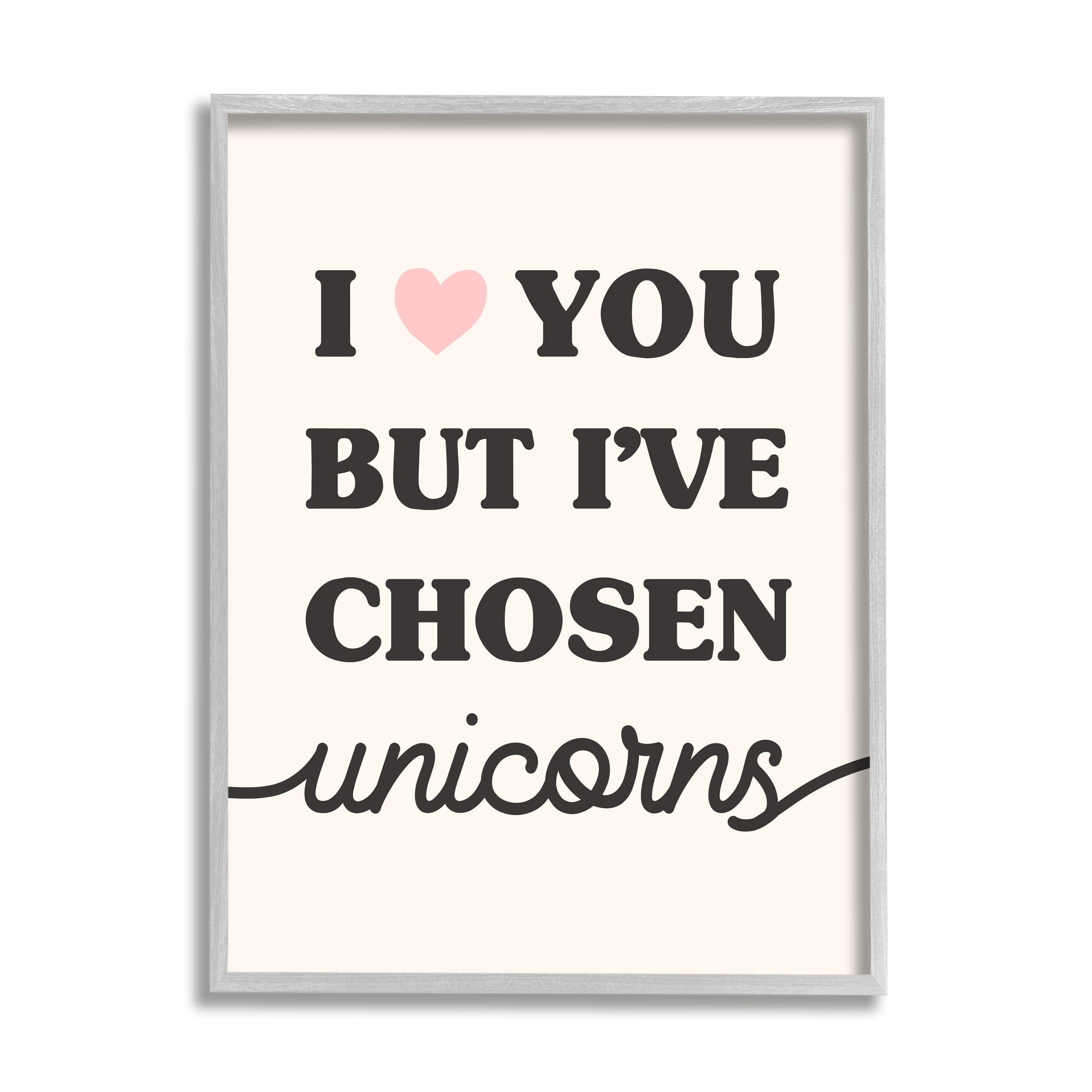 Stupell Industries I Love You But Unicorns Funny Phrase Fantasy, 11 x 14, Design by Daphne Polselli