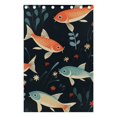 thumbnail image 5 of Fish Leaves Flowers Blue Curtains Black Out 72 Inch Length Curtains for Sliding Glass Doors Bedroom Living Room 2 Pack, 5 of 6