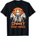 thumbnail image 1 of Horror Retro Spooky Night-Mares Horses Boo Ghosts - Camiseta de Halloween, 1 of 2